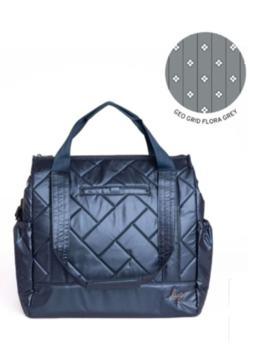 Lug Kerstin Lindquist Baby Yacht Carry-All Zip-Top Tote Metallic Indigo Blue